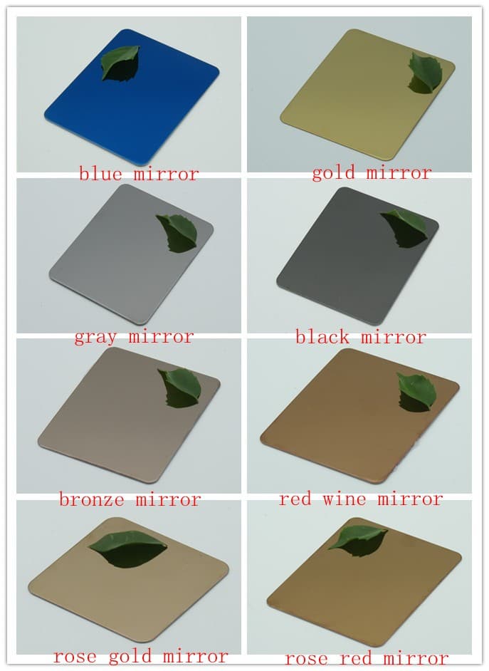 Stainless Steel mirror titanium coated Decorative Sheet